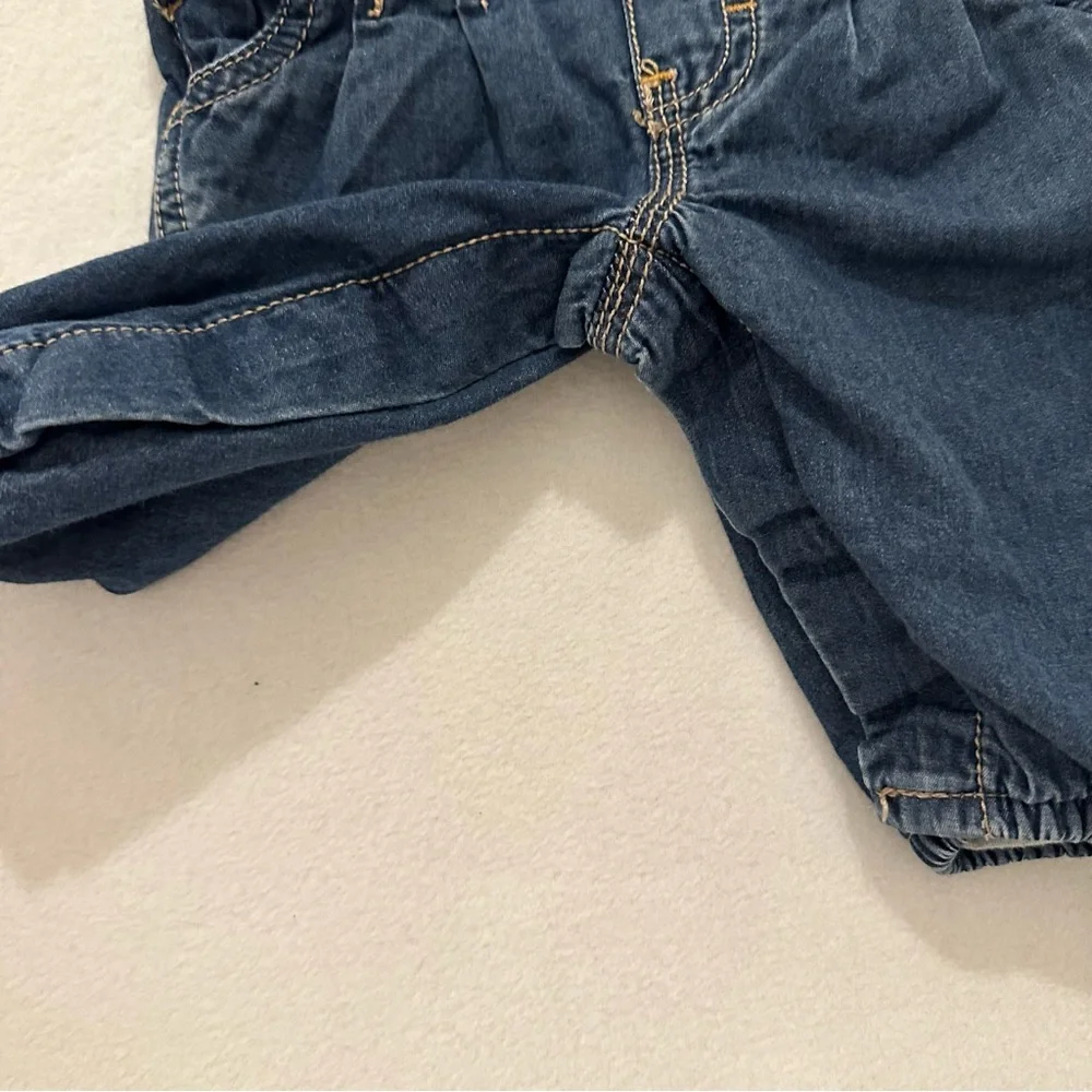 Oshkosh Denim Overalls Lined Adjustable Snap Straps Medium Wash Baby Size 3M